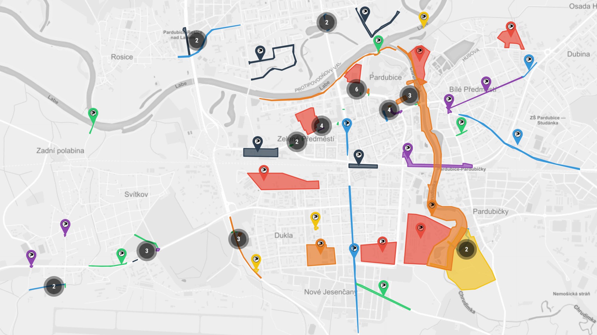 Piráti představují interaktivní mapu plánů pro Pardubice